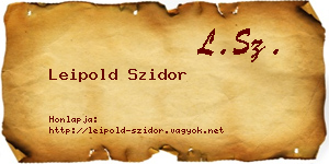 Leipold Szidor névjegykártya